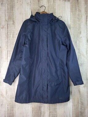 Helly Hansen Helly Tech Navy Hooded Trench Coat. Ladies Size Large.